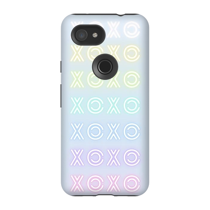 Pixel 3A StrongFit Pastel neon XOXO typo Valentine by Oana 