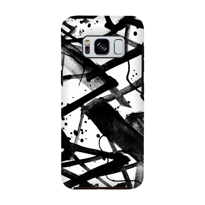Galaxy S8 StrongFit Black ink brushed graffitti by Oana 