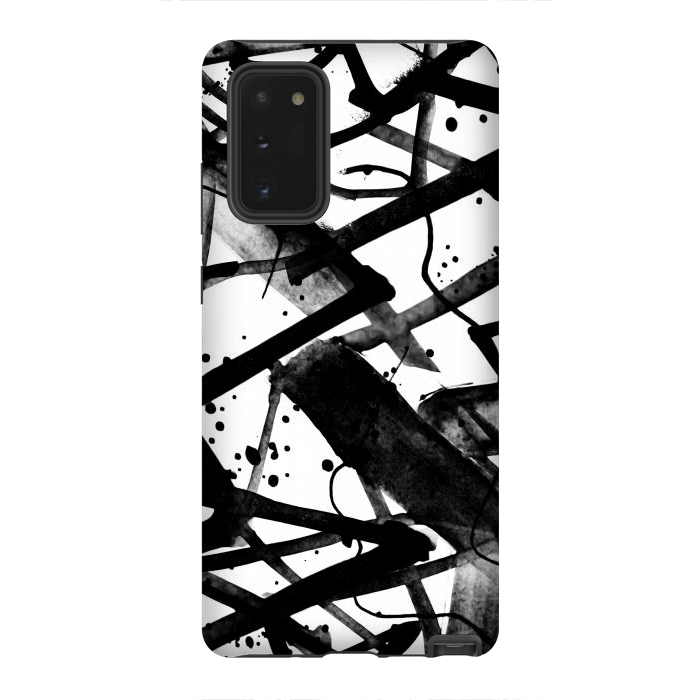 Galaxy Note 20 StrongFit Black ink brushed graffitti by Oana 