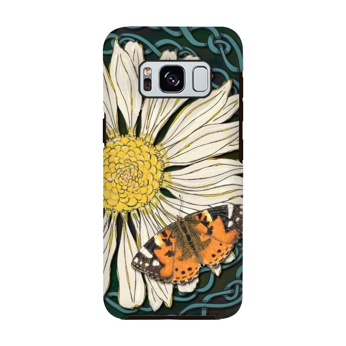 Galaxy S8 StrongFit Daisy and Butterfly by Lotti Brown