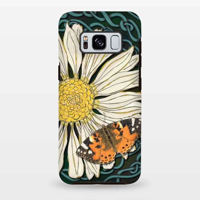 Galaxy S8 plus StrongFit Daisy and Butterfly by Lotti Brown