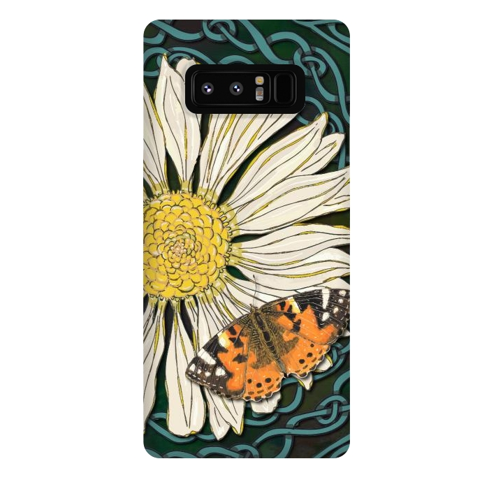 Galaxy Note 8 StrongFit Daisy and Butterfly by Lotti Brown