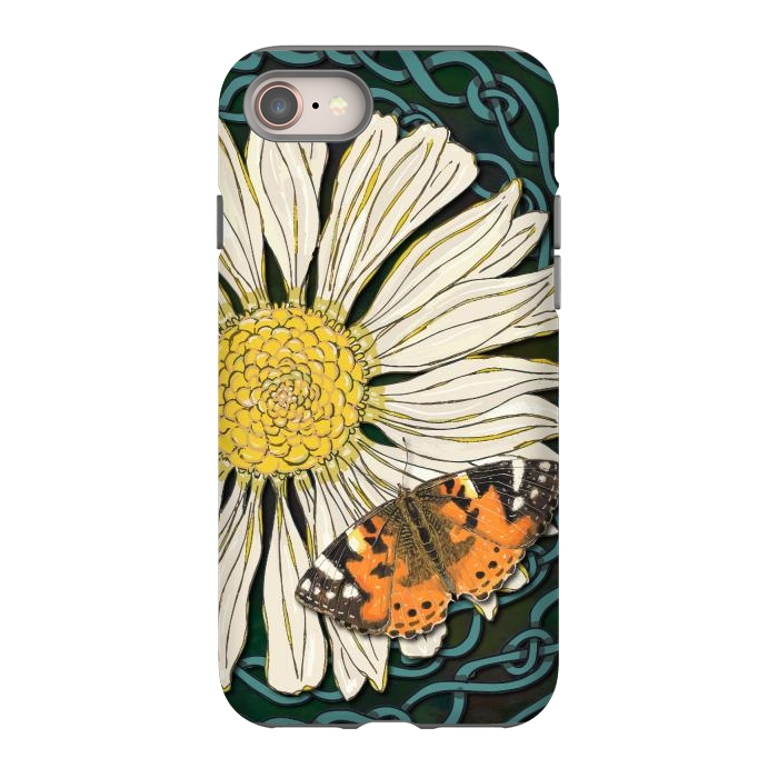 iPhone 8 StrongFit Daisy and Butterfly by Lotti Brown
