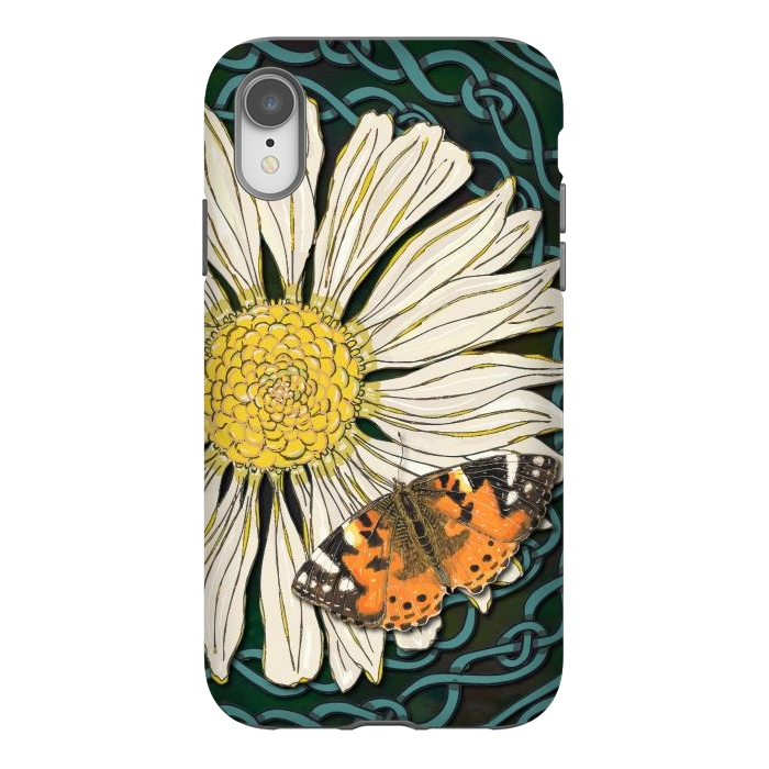 iPhone Xr StrongFit Daisy and Butterfly by Lotti Brown
