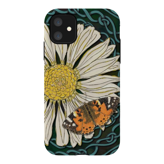 iPhone 11 StrongFit Daisy and Butterfly by Lotti Brown