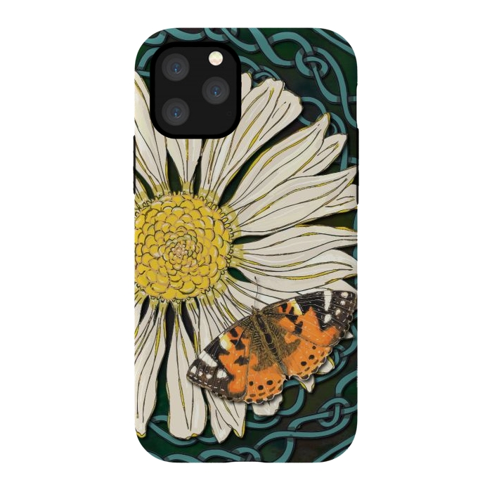 iPhone 11 Pro StrongFit Daisy and Butterfly by Lotti Brown