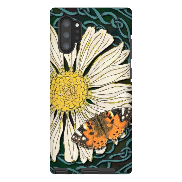 Galaxy Note 10 plus StrongFit Daisy and Butterfly by Lotti Brown