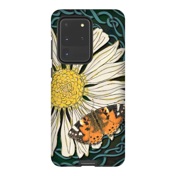 Galaxy S20 Ultra StrongFit Daisy and Butterfly by Lotti Brown