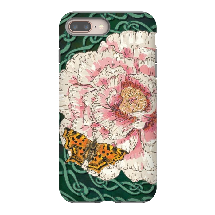 iPhone 7 plus StrongFit Peony and Butterfly by Lotti Brown