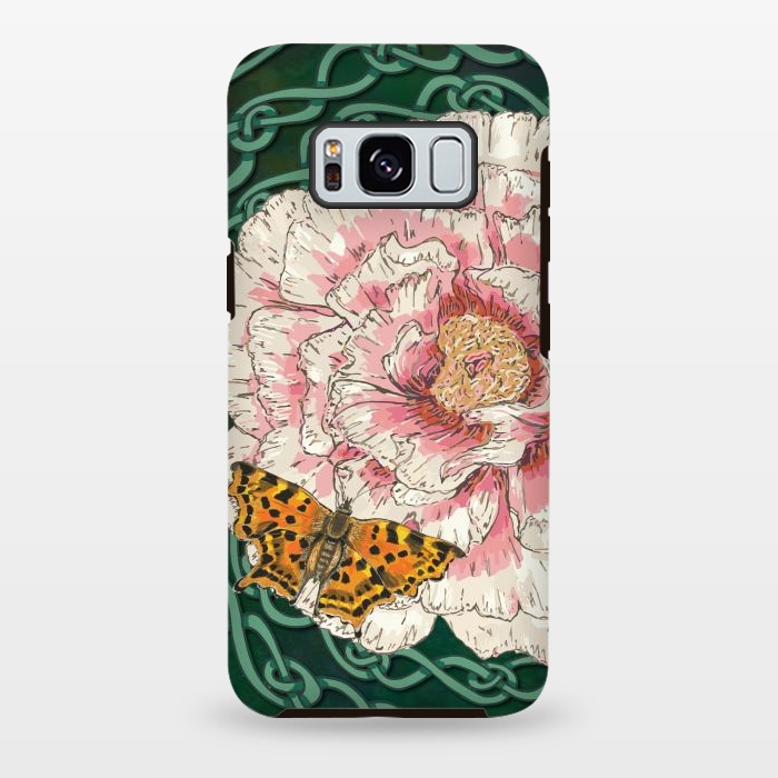 Galaxy S8 plus StrongFit Peony and Butterfly by Lotti Brown