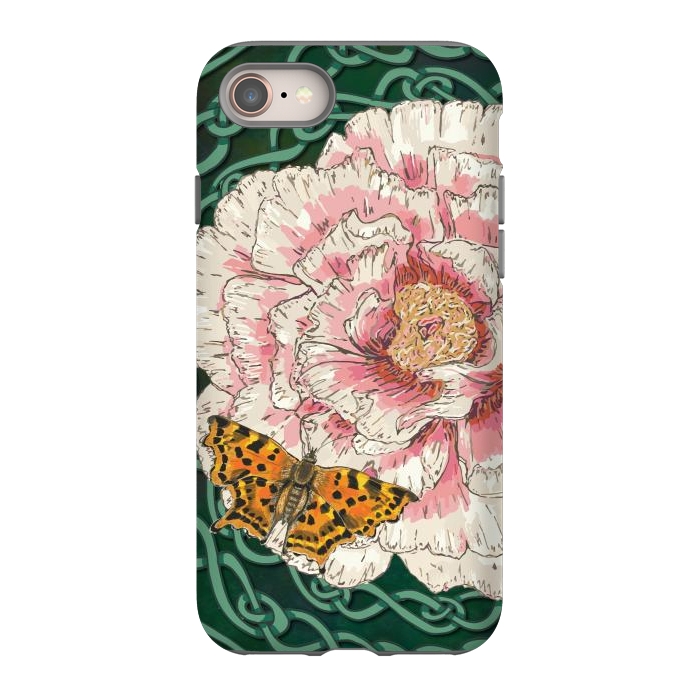 iPhone 8 StrongFit Peony and Butterfly by Lotti Brown