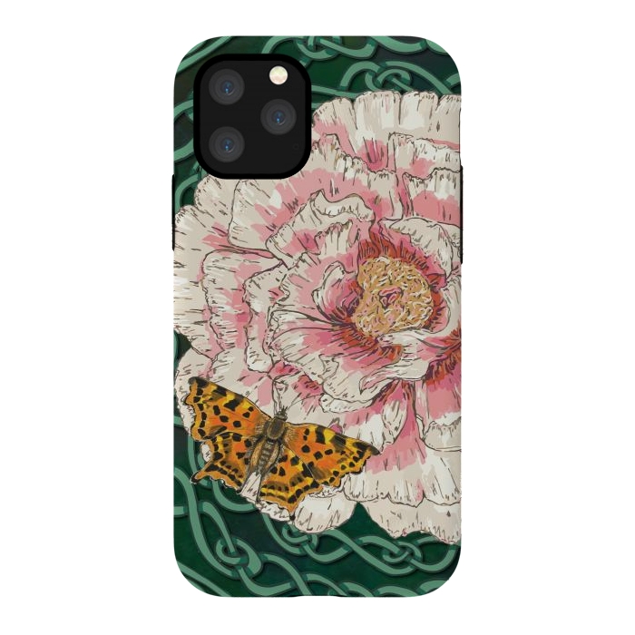 iPhone 11 Pro StrongFit Peony and Butterfly by Lotti Brown