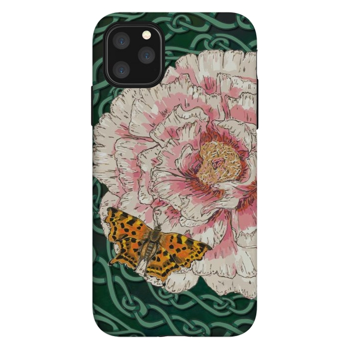 iPhone 11 Pro Max StrongFit Peony and Butterfly by Lotti Brown