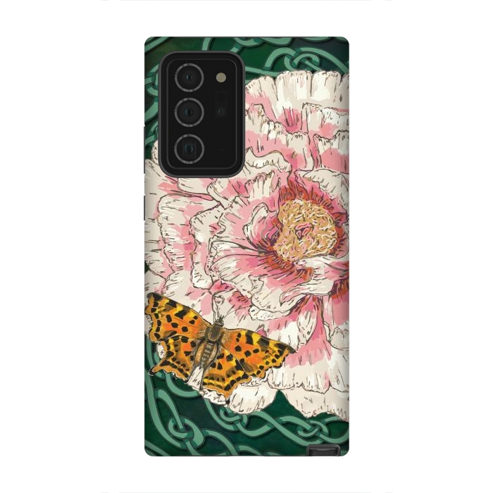 Galaxy Note 20 Ultra StrongFit Peony and Butterfly by Lotti Brown