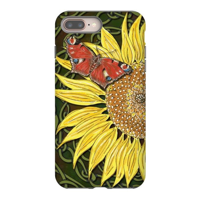 iPhone 7 plus StrongFit Sunflower and Butterfly by Lotti Brown