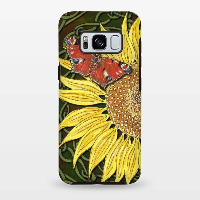 Galaxy S8 plus StrongFit Sunflower and Butterfly by Lotti Brown