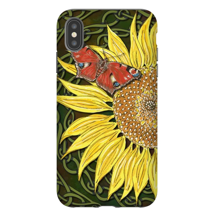 iPhone Xs Max StrongFit Sunflower and Butterfly by Lotti Brown