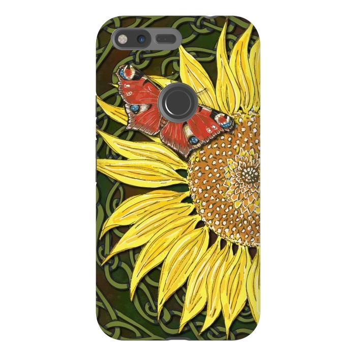 Pixel XL StrongFit Sunflower and Butterfly by Lotti Brown