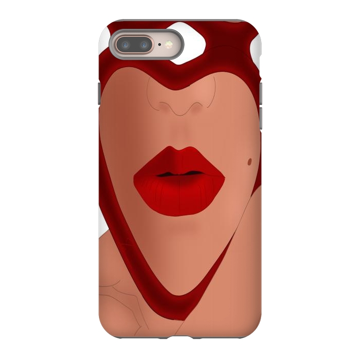 iPhone 7 plus StrongFit Mirrored Lips - Valentines Edition Design by Anima Tea Story