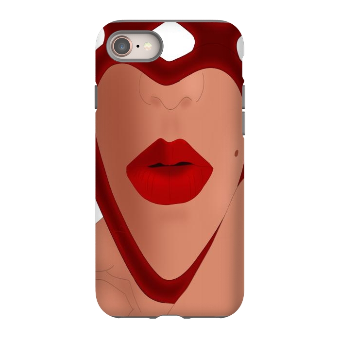 iPhone 8 StrongFit Mirrored Lips - Valentines Edition Design by Anima Tea Story