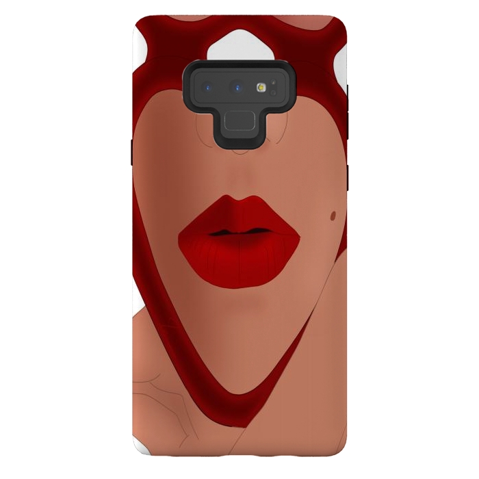 Galaxy Note 9 StrongFit Mirrored Lips - Valentines Edition Design by Anima Tea Story