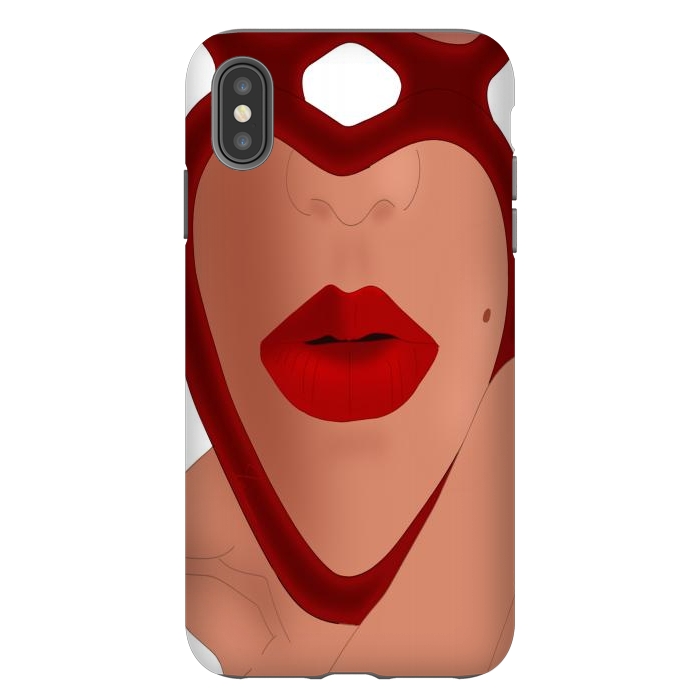 iPhone Xs Max StrongFit Mirrored Lips - Valentines Edition Design by Anima Tea Story