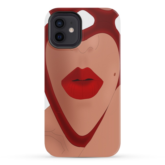 iPhone 12 mini StrongFit Mirrored Lips - Valentines Edition Design by Anima Tea Story
