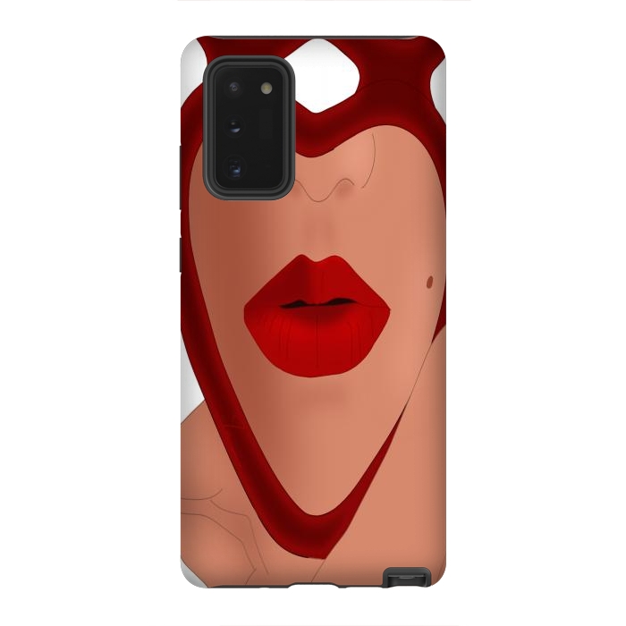 Galaxy Note 20 StrongFit Mirrored Lips - Valentines Edition Design by Anima Tea Story