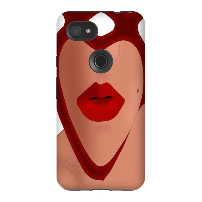 Pixel 3AXL StrongFit Mirrored Lips - Valentines Edition Design by Anima Tea Story