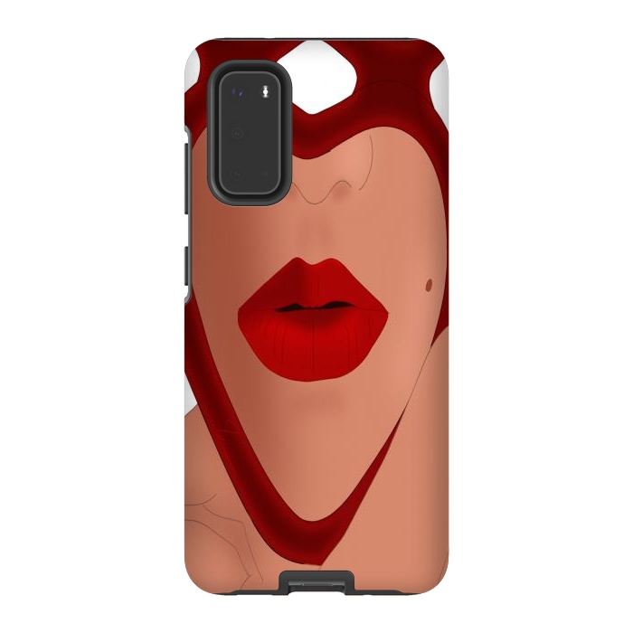 Galaxy S20 StrongFit Mirrored Lips - Valentines Edition Design by Anima Tea Story