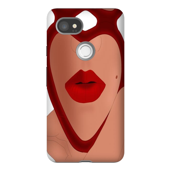 Pixel 2XL StrongFit Mirrored Lips - Valentines Edition Design by Anima Tea Story