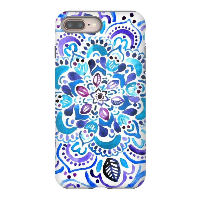 iPhone 7 plus StrongFit Ocean Watercolour Mandala - Vivid by Tangerine-Tane