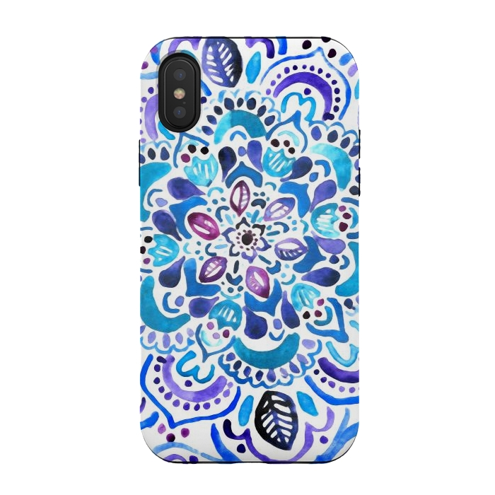 iPhone Xs / X StrongFit Ocean Watercolour Mandala - Vivid by Tangerine-Tane