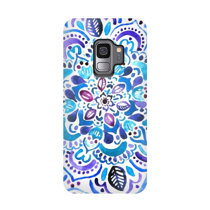 Galaxy S9 StrongFit Ocean Watercolour Mandala - Vivid by Tangerine-Tane
