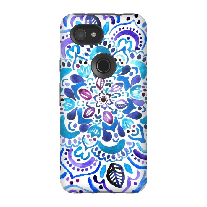 Pixel 3A StrongFit Ocean Watercolour Mandala - Vivid by Tangerine-Tane