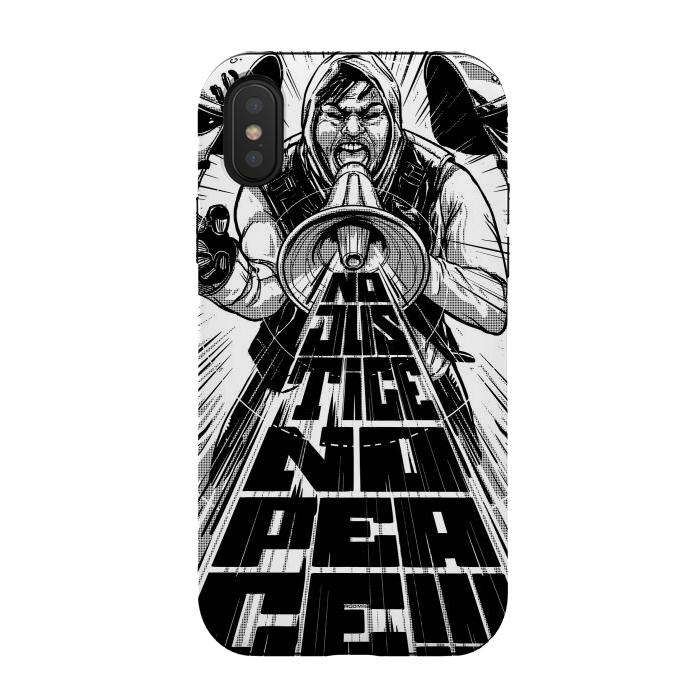 iPhone Xs / X StrongFit [antifa] No Justice, No Peace  by Draco