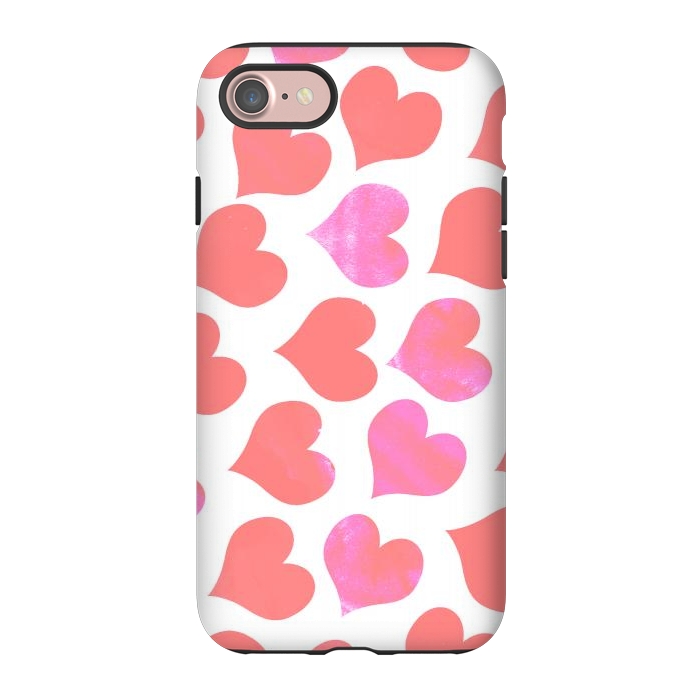 iPhone 7 StrongFit Bold Red-Pink hearts by Oana 