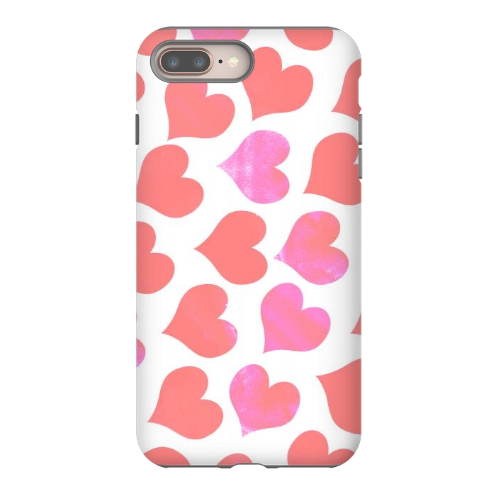 iPhone 7 plus StrongFit Bold Red-Pink hearts by Oana 