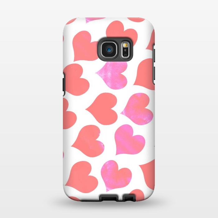 Galaxy S7 EDGE StrongFit Bold Red-Pink hearts by Oana 