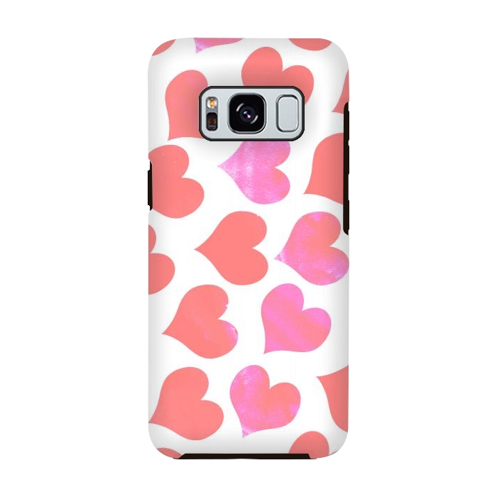 Galaxy S8 StrongFit Bold Red-Pink hearts by Oana 