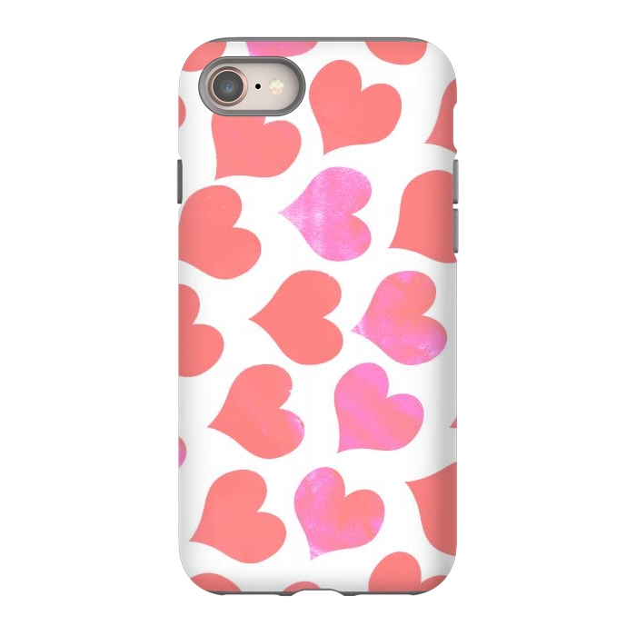 iPhone 8 StrongFit Bold Red-Pink hearts by Oana 