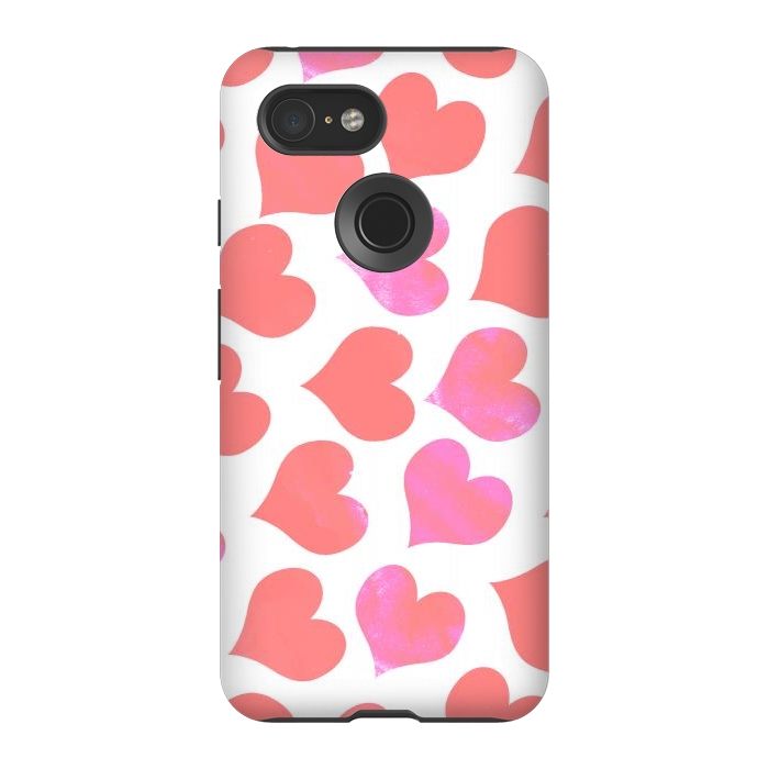 Pixel 3 StrongFit Bold Red-Pink hearts by Oana 