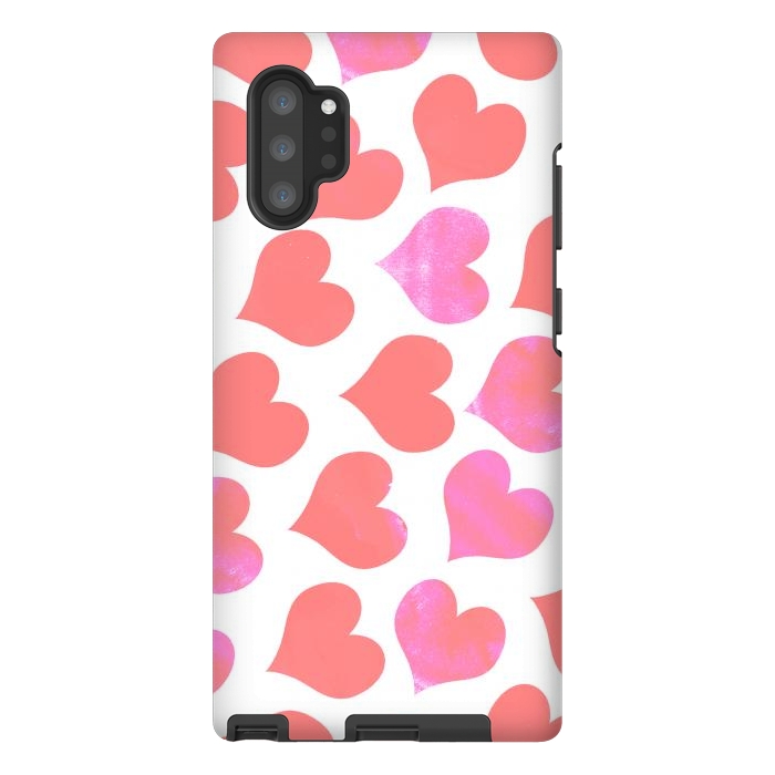 Galaxy Note 10 plus StrongFit Bold Red-Pink hearts by Oana 