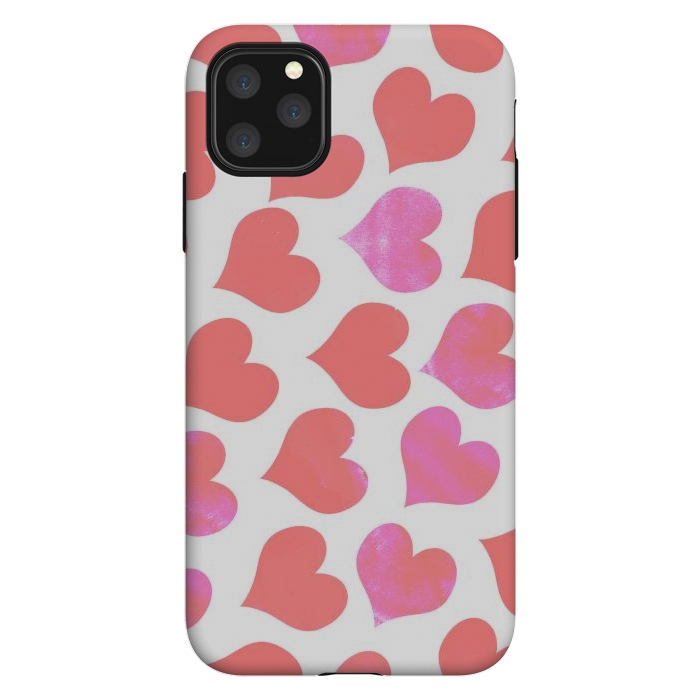 iPhone 11 Pro Max StrongFit Bold Red-Pink hearts by Oana 