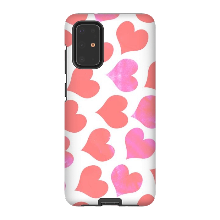 Galaxy S20 Plus StrongFit Bold Red-Pink hearts by Oana 