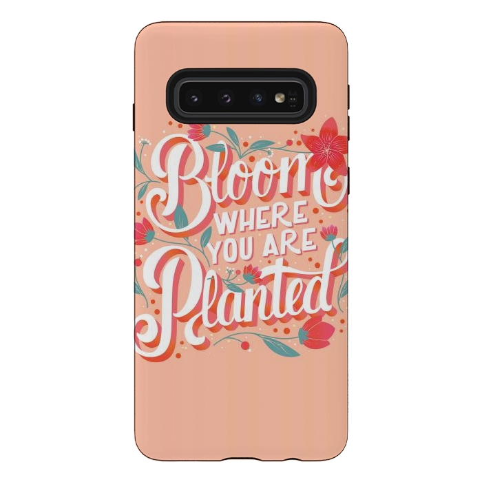 Galaxy S10 StrongFit Bloom Where You Are Planted, Light by Jelena Obradovic