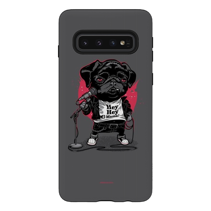 Galaxy S10 StrongFit Black Dog by Draco