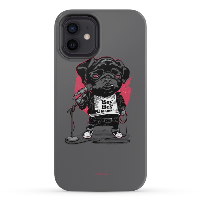 iPhone 12 mini StrongFit Black Dog by Draco