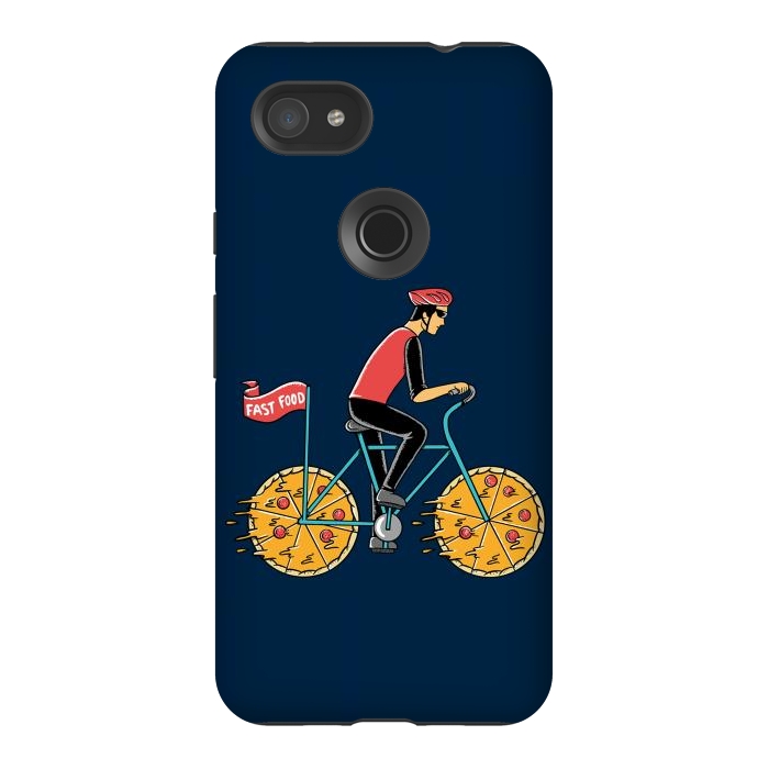Pixel 3AXL StrongFit Pizza Bicycle by Coffee Man