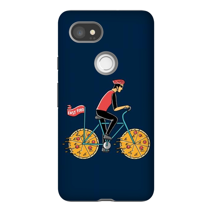 Pixel 2XL StrongFit Pizza Bicycle by Coffee Man